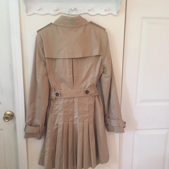 Worthington Khaki Trench Coat with Pleated Skirt - Picture 4 of 8